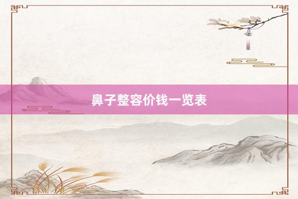 鼻子整容价钱一览表